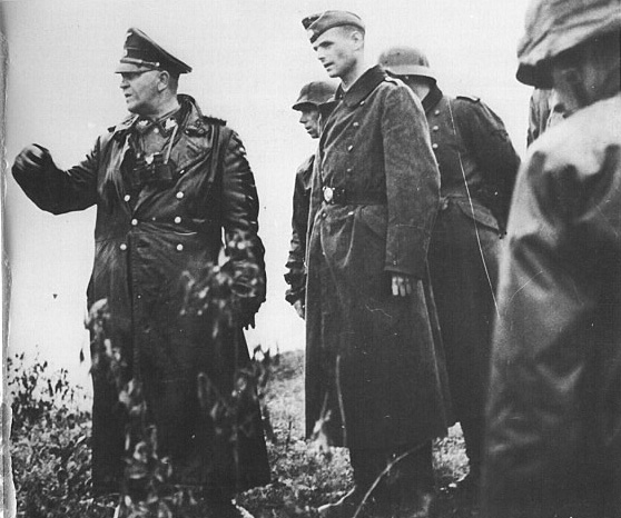 SS gruppenfuhrer Theodor Eicke, commander of the SS Totenkopf Division on the Eastern front 1942. Prior to being appointed to the command of the Totenkopf he was chief of the concentration camps. 'Papa' Eicke was shot down and killed in February 1943 near Orelka while visiting a forward unit in his Fieseler Storch