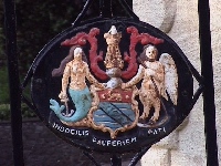 Merchant Venturers' crest on the gates of their HQ at The Promenade, Clifton.