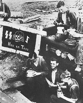 Living quarters of the Dutch Volunteer Legion on the Leningrad front, December 1943