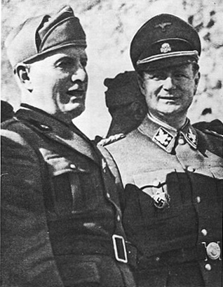 SS Obergruppenfuhrer Karl Wolff with Benito Mussolini.